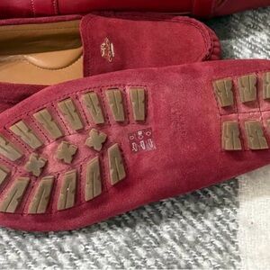 Coach Amber Suede Loafers in Deep Red